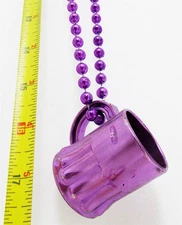 Lot of 10 Beer Mug Mardi Gras Beads Necklace Forum Novelties 56003 Purple