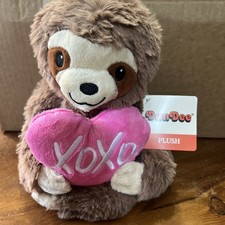 Dan Dee Sloth Plush 10 Sloth With Heart Stuffed Toy Love Valentine's Day XOXO