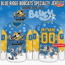 [Youth Size] Personalized Blue Ridge Bobcats x Bluey Day 2025 Hockey Shirt Gift