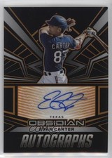 2023 Panini Chronicles Obsidian Electric Etch Orange 27/35 Evan Carter Auto v1x
