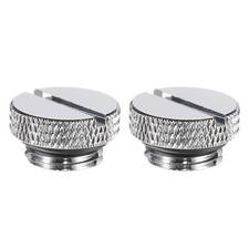 2pcs Water Stop Plug Fitting G1/4" Water Cooling Slot Plug Fitting, Silver