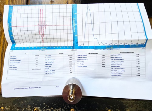 NDT Contact Probe, NDT Systems Type CHRF028, 2.3 MHz, Top-Mount BNC