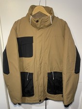 Dickies Hooded Work Jacket Tan Black Quilted Utility Coat Mens L