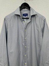 Eton Navy Pinstripes Slim Fit Long Sleeve Button Down Dress Shirt Size 39 / 15
