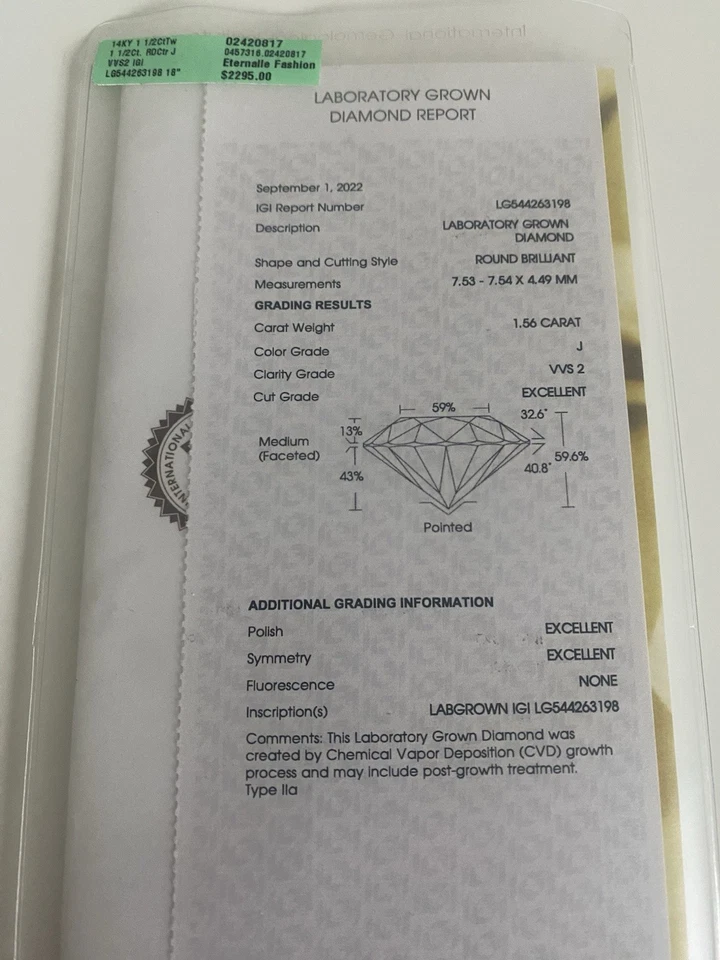 Collar Robbins Brothers Redondo Brillante 1.56 CT Amarillo 14K Foto 4 de 4