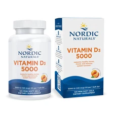 Nordic Naturals Vitamin D3 5000 - Potent Vitamin D3, Bone Health, Orange 120 Ct