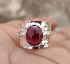 Designer Garnet Ring Statement 925 Sterling Silver Ring Gift for Woman Ring 551