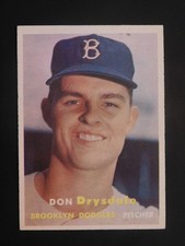 1957 Topps Baseball Card #18 Don Drysdale RC (EX-MT/NM)