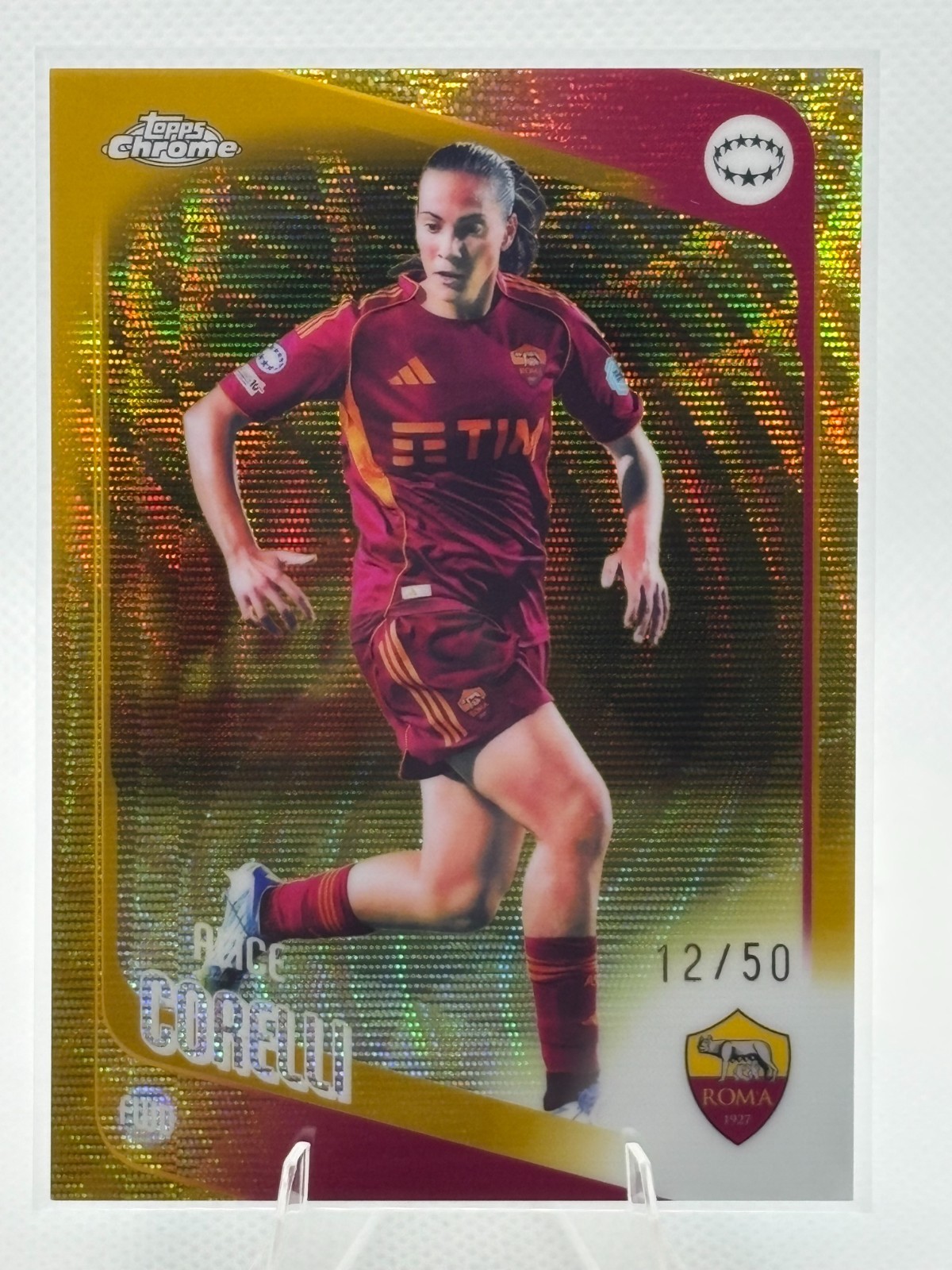 2025-26 Topps Chrome Women's UWCL Green Wave #85 Alice Corelli /50