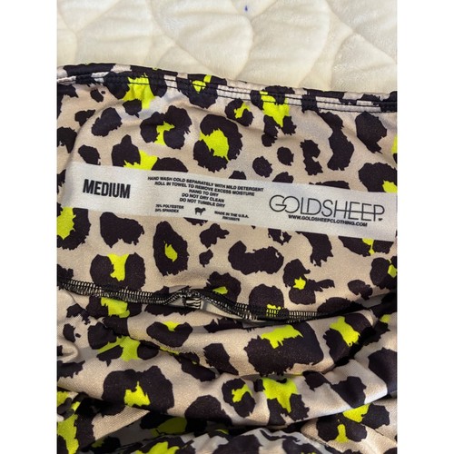 Goldsheep Active Set Leopard Print Bike Shorts Bra Top Athleisure Medium - Picture 4 of 5