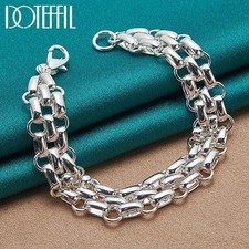 925 Sterling Silver Women Lnterlocking Circle...