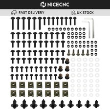 190PCS Universal Motorcycle Racing Fairing Bolt Kit Fastener Clips Screw Durable