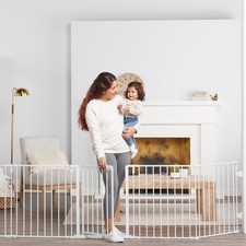 Super Wide Baby Gate  Play Yard 56-144 in White Ages 6-24 Months