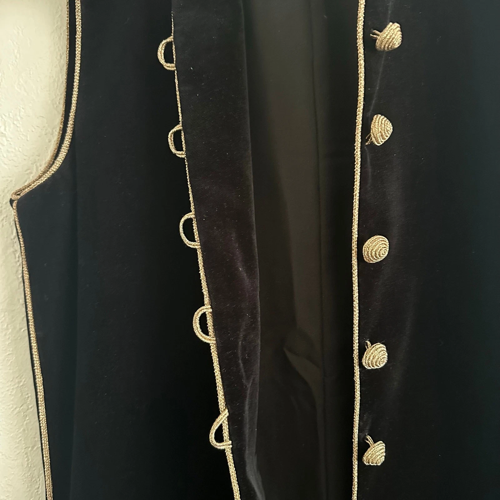 SAINT LAURENT (YSL) Saint Laurent Raro Gilet Midi Russo Velluto Caftano Cotone FR 34