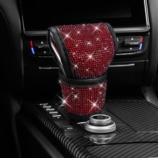 Bling Auto Gear Shift Knob Cover, Car Shifter Cover, Sparkly Crystal Red