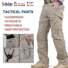 Tactical Combat Pant Mens Work Cargo Pants In/Outdoor Hiking Waterproof Trousers