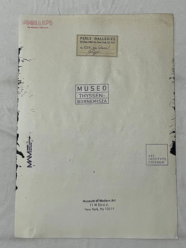 Cuadro RAOUL DUFY DIBUJO sobre papel viejo firmado estampado vintage Foto 3 de 3