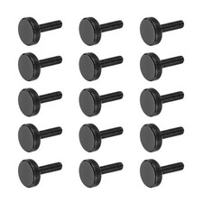 M5x16mm Knurled Thumb Screws Black Steel Flat Head Thumb Screws 15Pcs