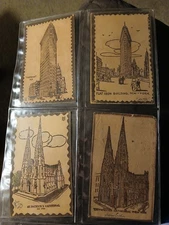 Antique Hy-Sd Manufacturing Co. Leather New York Buildings Post Cards 1900s