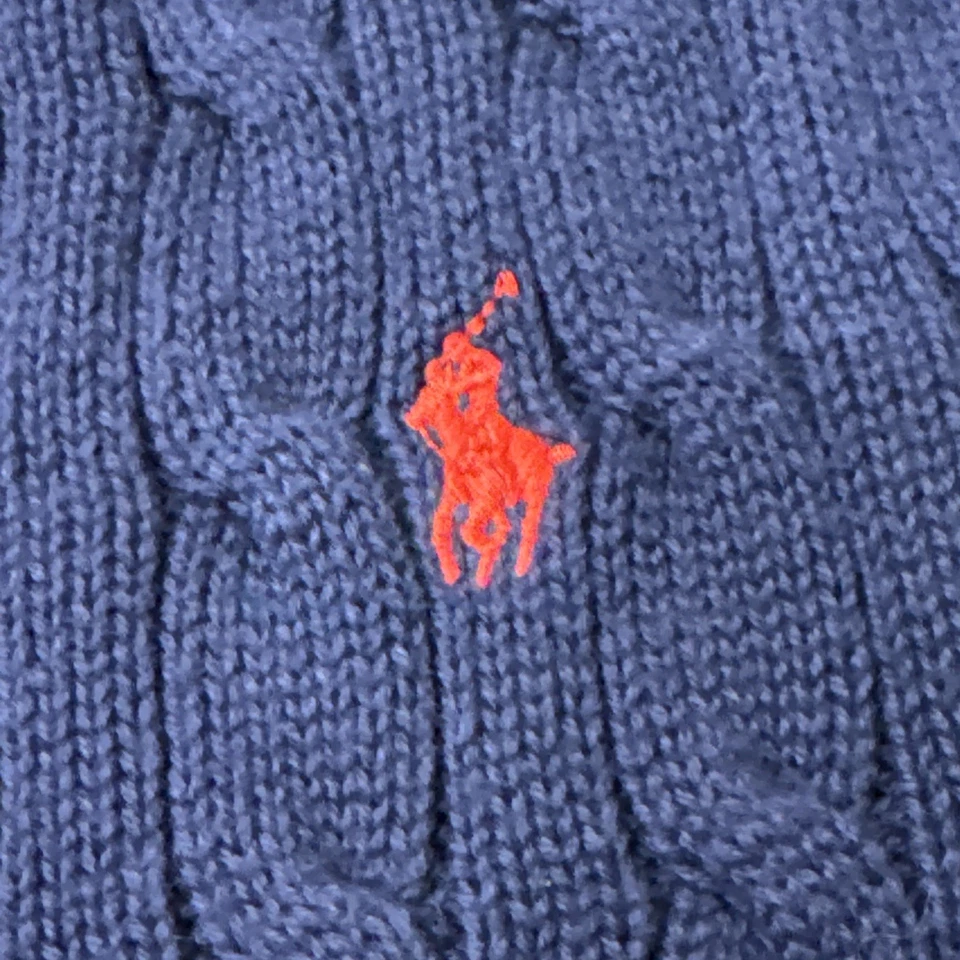 De Colección Polo Por Ralph Lauren Cuello en V Azul Marino Con Rojo Pony Niños Chaleco Lado M (10-12) Foto 4 de 4
