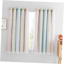 Rainbow Star Cutout Curtains for Girls' 70"W x 63"L Pack of 2 Rainbow-1
