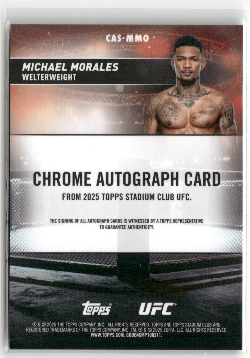 2025 Stadium Club UFC #CAS-MMO Michael Morales Chrome Autographs