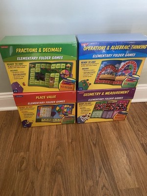 Lakeshore English Elementary Folder Games Grades 4-5 NEW Complete Math Reading