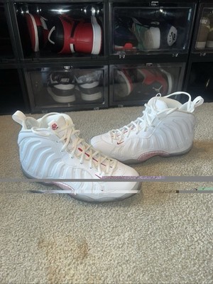 Nike Little Posite One Foamposite KSA GS White-University Red 6.5Y  [CN5268-100]
