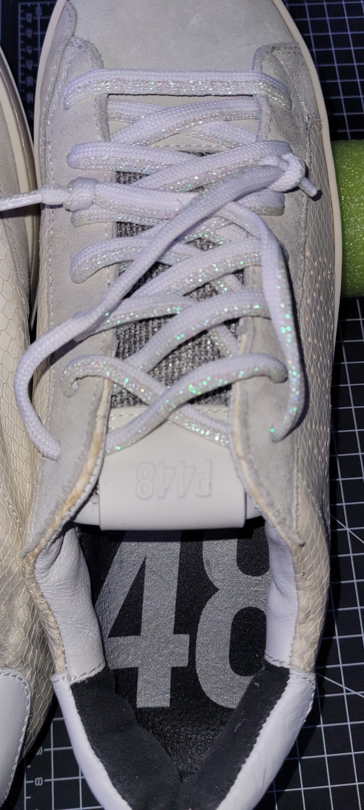 P448 John Embossed Leather Snake Python Suede Sne… - image 15