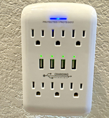 Litesun Surge Protective Station Charging Essential USB A AC Wall Outlet LA-5A-4