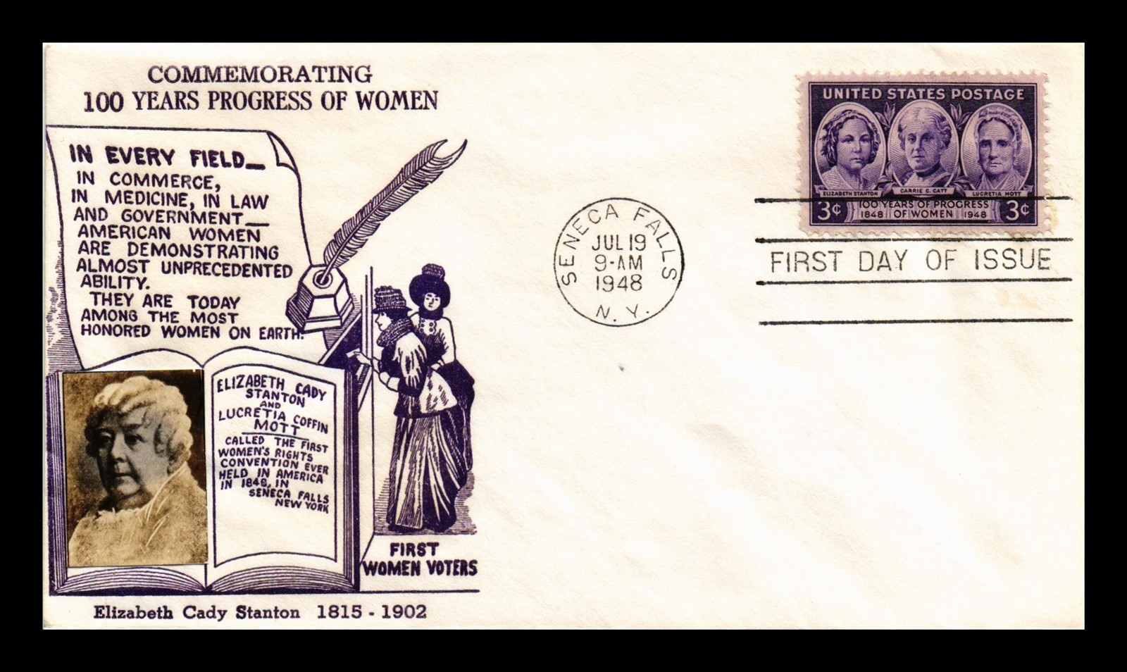 Dr Jim Stamps Us Cover Progress Of Women Fdc Scott 959 Crosby Photo Cachet