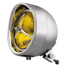 7''Headlight Led Motorcycle Headlamp with Tri Bar Visor for Harley ChopperBobber