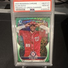 2023 Bowman Chrome Prospect #BCP-177 Elian Soto Green Refractor /99 PSA 10