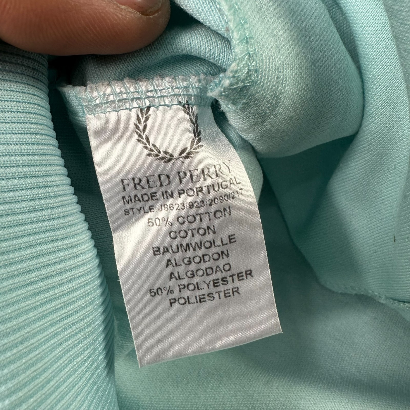 VTG Fred Perry 2000's Argyle Blue Size Oversized Medium Funnel Neck Track Jacket image 4