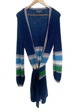 Wyse London Striped Mohair Merino Wool Cardigan with a metallic trim Size M/L