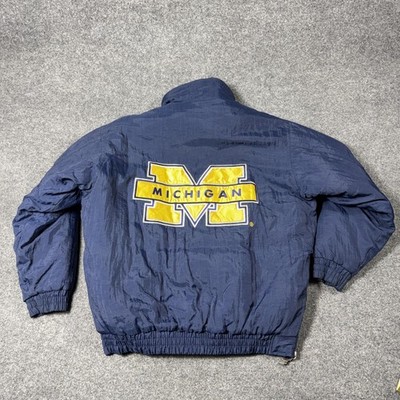 Vintage Michigan Wolverines Jacket Mens Large NCAA Football Home Game Reversible