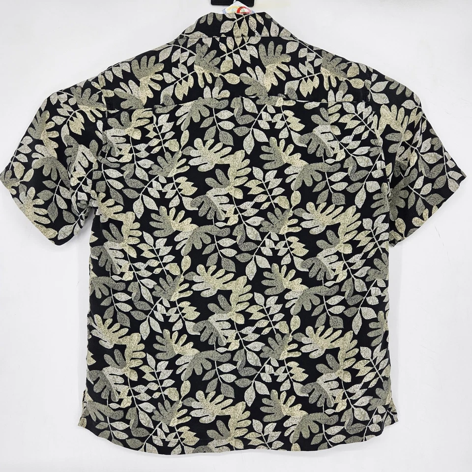 Vintage Reunion Menswear Shirt Mens Medium Button Up Silk Floral Short Sleeve - Image 4 of 4