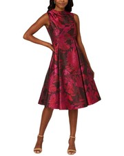 Adrianna Papell Sleeveless Printed Jacquard Party Dress Women's