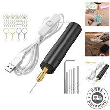 Versatile Electric Drill Kit with 8 Fine Bits for Resin and Polymer Projects