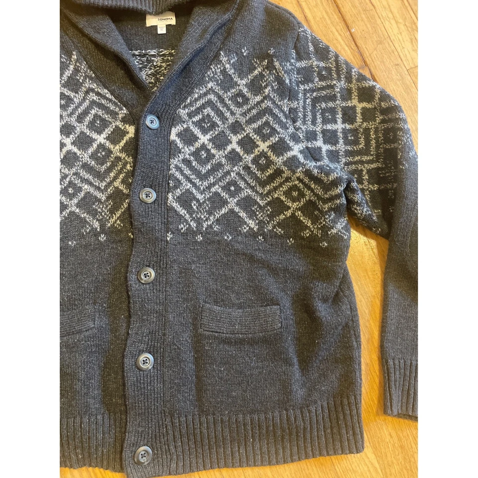 Suéter Sonoma Para Hombres Gris Isla Justa Chal Cuello Acogedor Cárdigan Talla XL Lana Foto 2 de 4