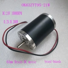 63mm Permanent Magnet Brushed DC Motor 24V 200W 10000RPM 0.2N.m Motor