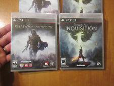 SHADOW OF MORDOR & DRAGON AGE INQUISITION PS3 PLAYSTATION 3 SONY BLACK LABEL LOT