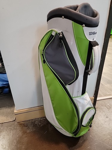 Wilson Golf Carry Bag Green White 7 Way Divider Shoulder Strap FREE SHIPPING - Picture 2 of 13