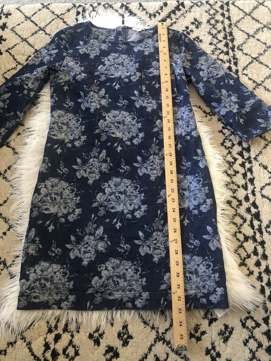 gap denim dress long sleeve Blue Floral Size 2 Jean 3/4 Pockets Zip Back. Y Denim maxi dress size:large P260501 Refashioning a damaged wedding Washwell uses at least