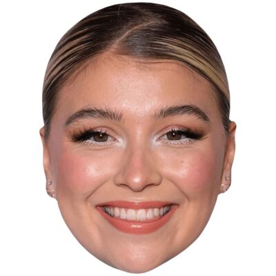 Caity Baser (Smile) Celebrity Mask, Flat Card Face, Fancy Dress Mask