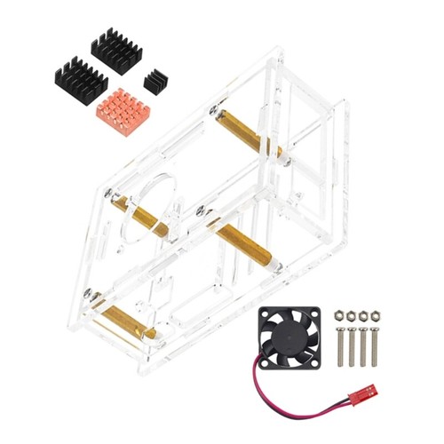 Transparent Protective Case for RaspberryPi5 Mainboard Box Cooling Fan Heatsink - Afbeelding 10 van 11