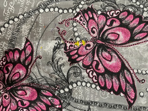 CALIFORNIA GIRLZ: Gray w Pink Butterfly Dress, Size 4 (Paint stains) - Picture 3 of 4