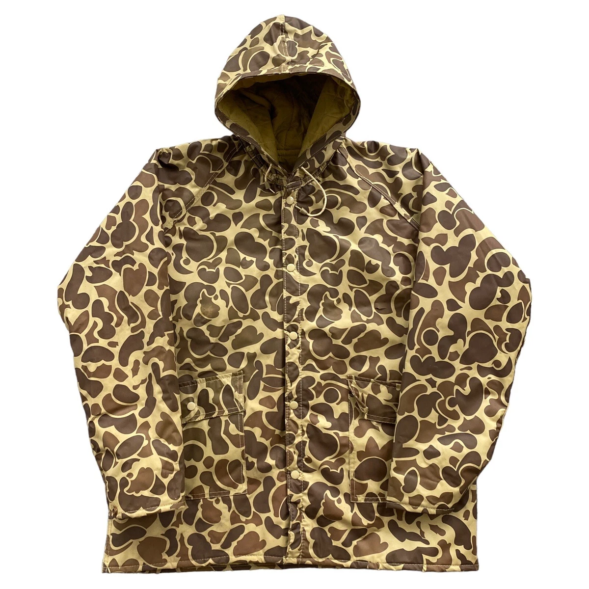VTG Ozark Trail Quilted Camouflage Rain Jacket Men s Medium Duck