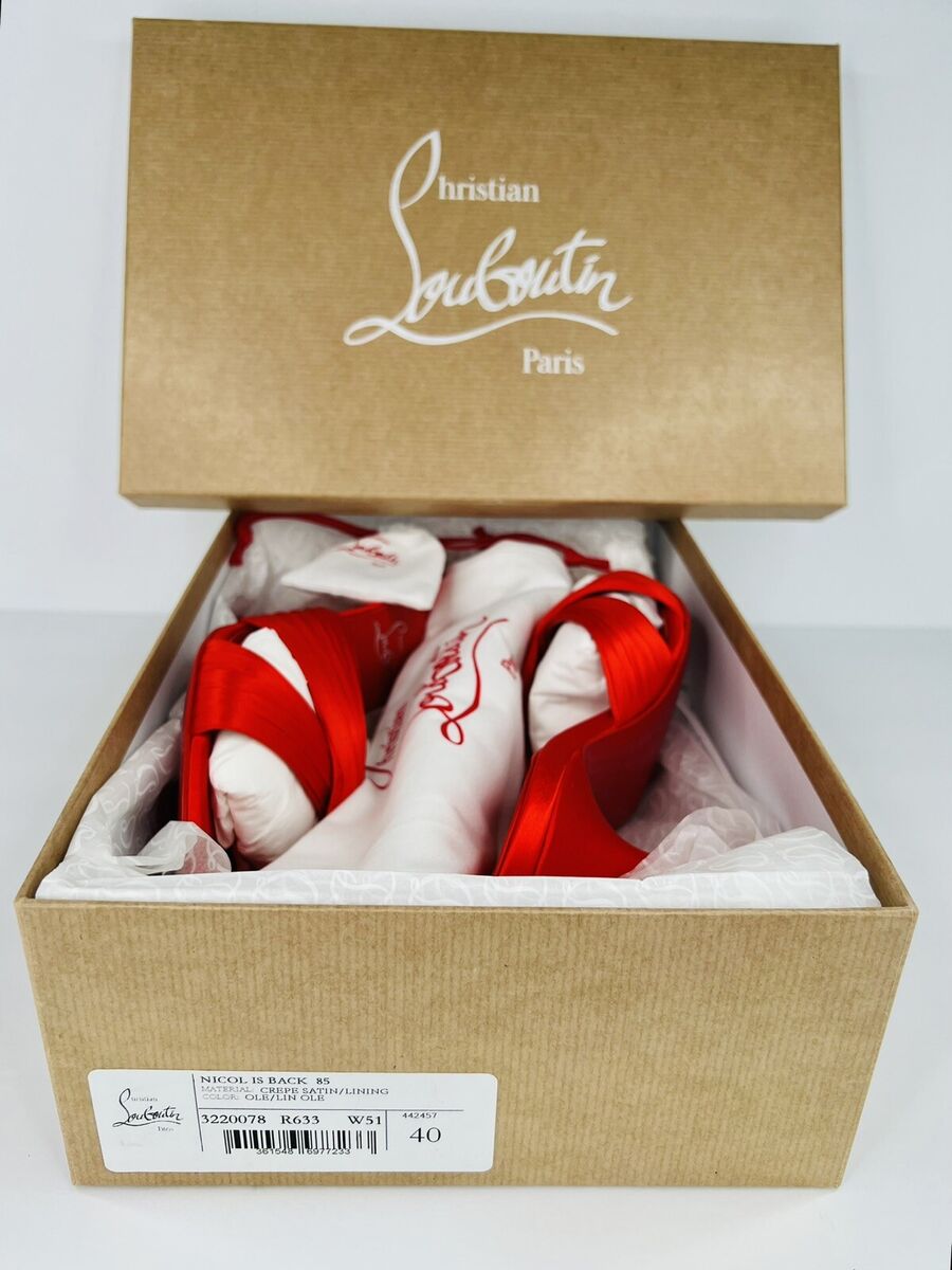 CHRISTIAN LOUBOUTIN Nicol is Back 85mm Red Satin Mule Open CHRISTIAN LOUBOUTIN Nicol is Back 85mm Red Satin Mule Open