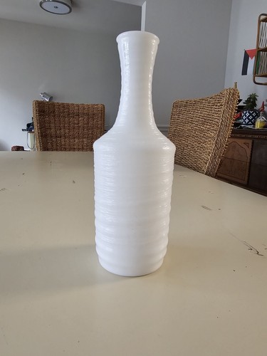 Jarrón de botella acanalada texturizada vidrio artístico de sake vacío japonés - Imagen 4 de 9
